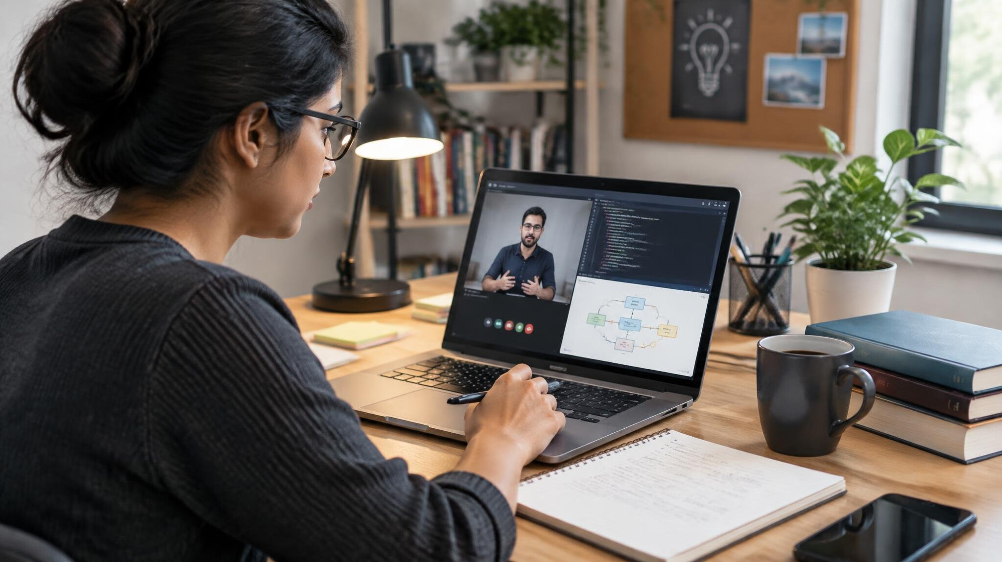 person working on laptop project