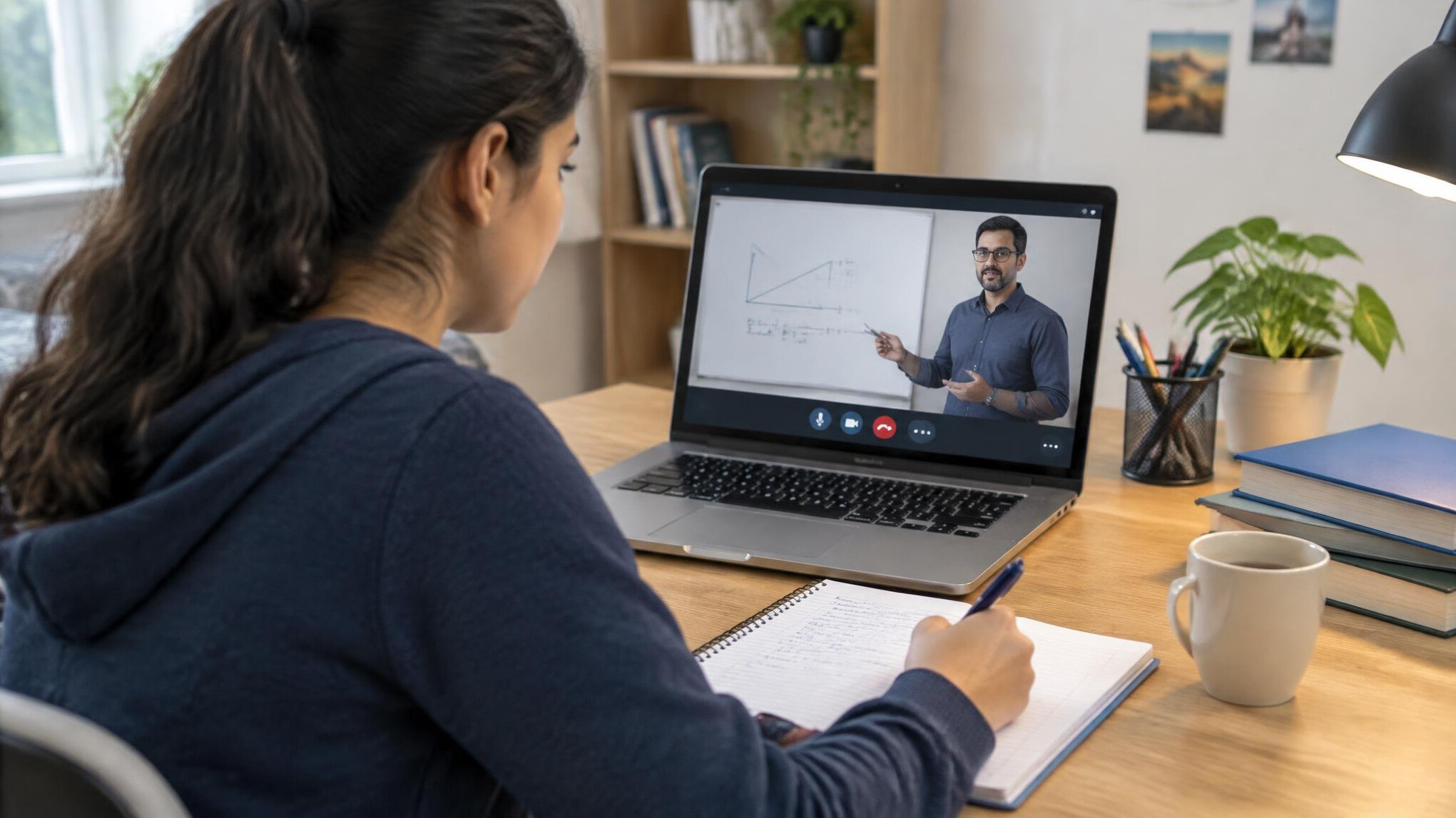person taking online course