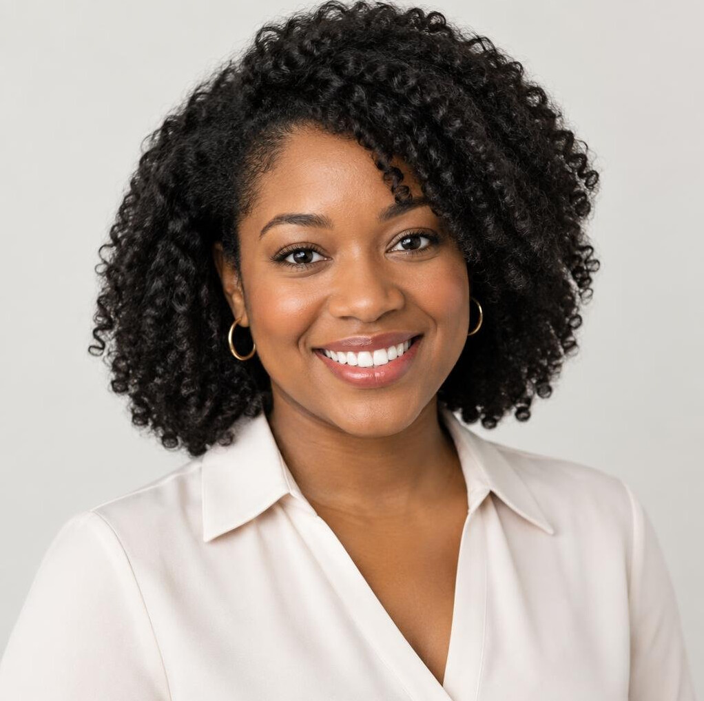 Studio portrait of a Black woman in professional attire